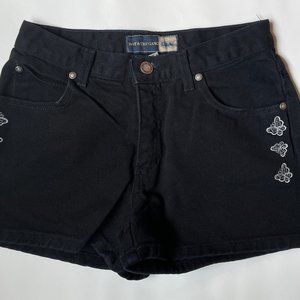 Womens Black Size 5 Butterfly Shorts Small Denim